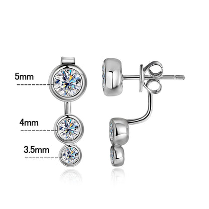 D VVS Moissanite Engagement Earring with GRA Certificates s925 Sterling Silver Plated 18k White Gold Earrings for Women