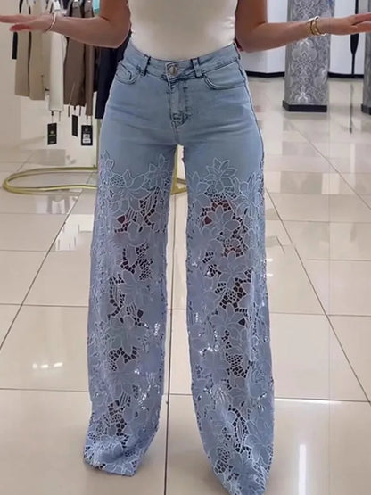 Women Y2k Fashion High Waist Loose Wide Leg Pants