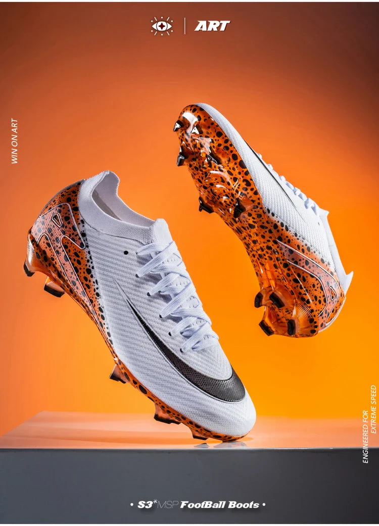 Soccer Cleats for Men Women AG/TF Breathable Cushioned Insole Anti-Slip Outdoor Sports Artificial Grass Football Boots