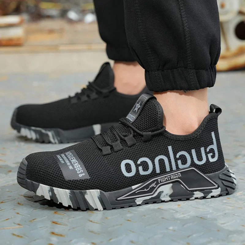 Indestructible Men Work Safety Shoes Steel Toe Work Sneakers Lightweight Anti-piercing Work Boots Industrial Construction Boots
