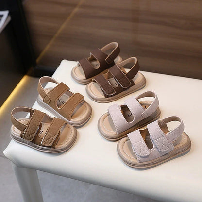 Summer Kids Sandals Boys Beach Sandal Baby Boy Shoes First Walkers Soft Bottom Solid Color Girls Sandals