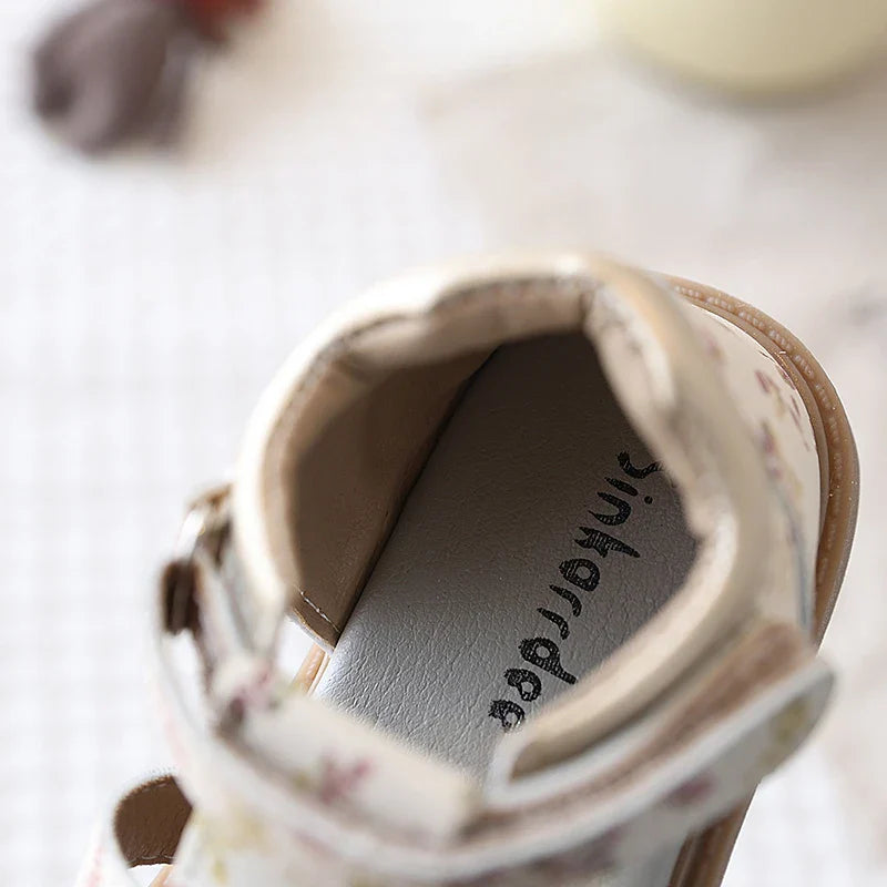 Summer Toddler Girls Floral Closed Toe Sandals Anti-collision Kids Sandal Lovely Hook-loop Sweet Children Beach Shoes 21-30