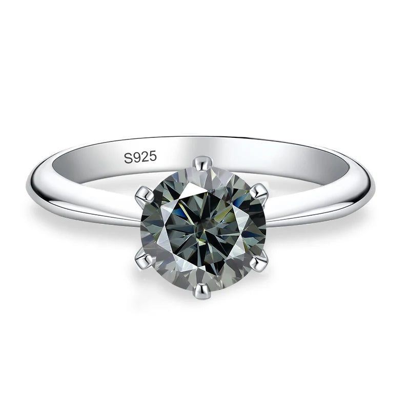 0.5ct 1ct 2ct 3ct Blue Pink Purple Black Moissanite Rings for Women Sterling 925 Silver Wedding Party Band Woman's Ring