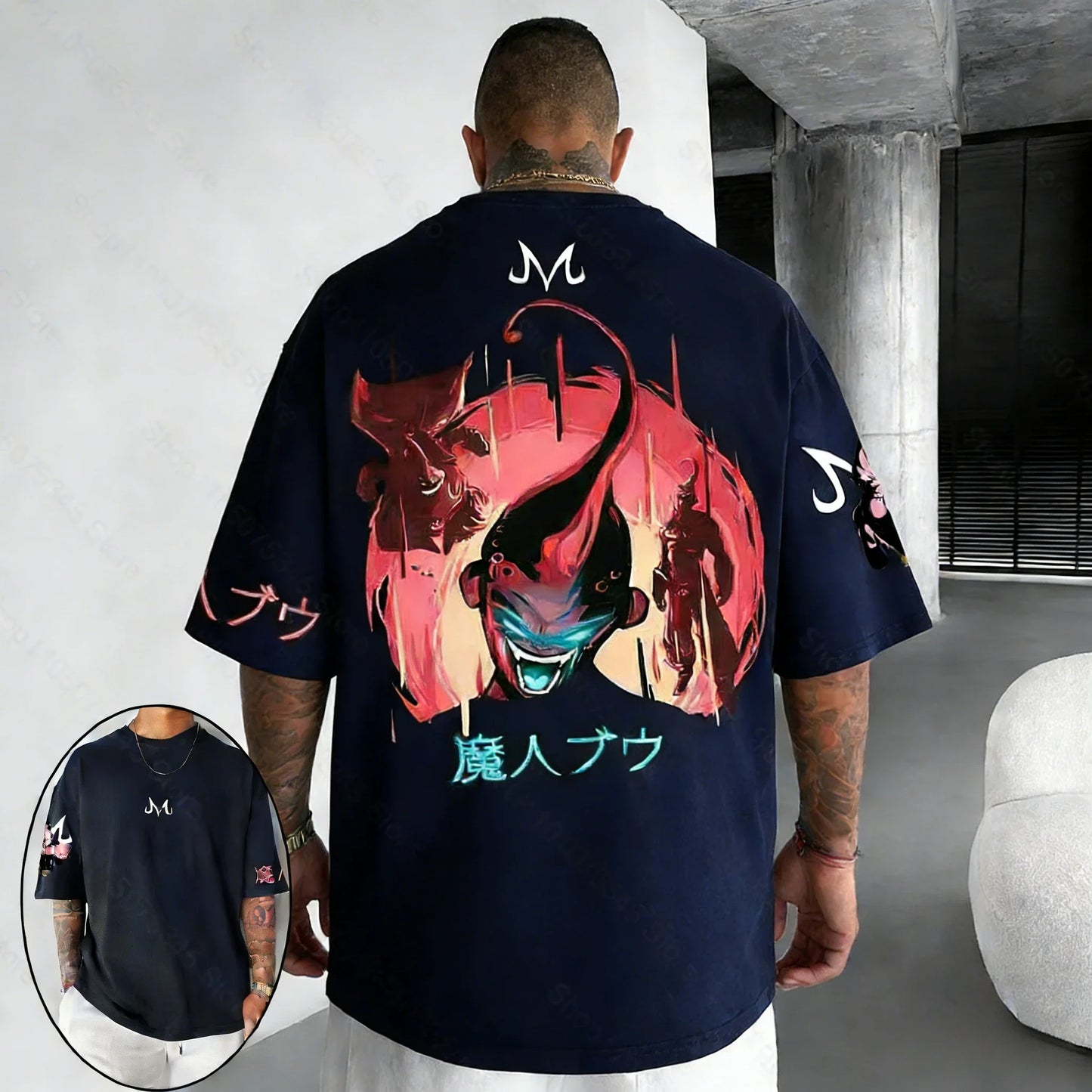 T-shirt Summer New Majin Buu Co Branded Unisex Harajuku Oversized Loose Casual Parent-child Short Sleeved