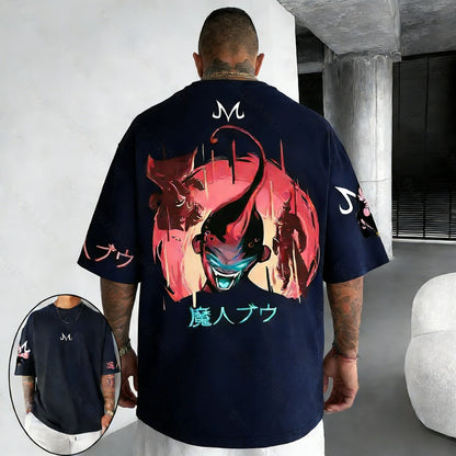 T-shirt Summer New Majin Buu Co Branded Unisex Harajuku Oversized Loose Casual Parent-child Short Sleeved
