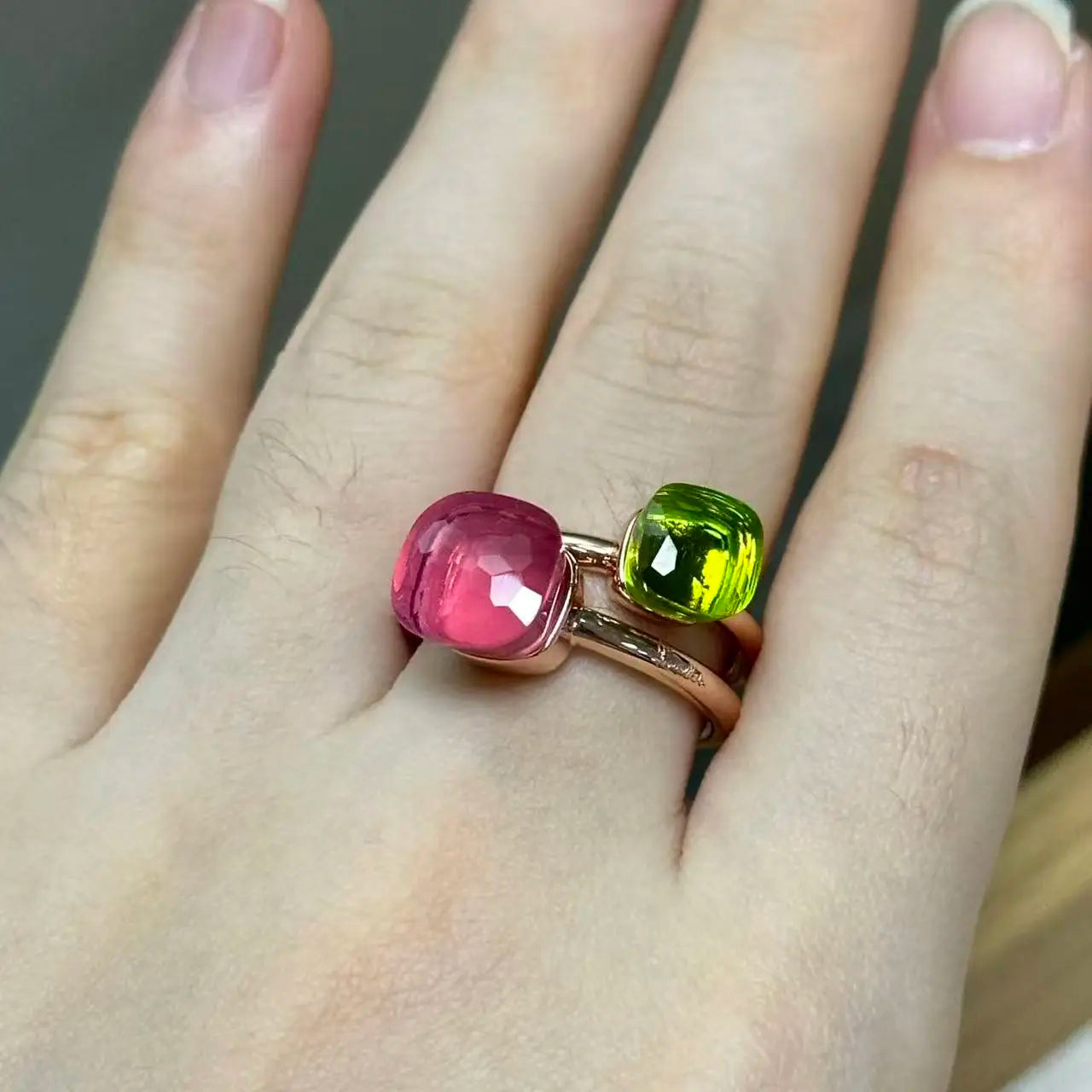 Classic and Petite Ring Set for Women Colorful Cyrstal Fashion Jewelry Gift Vanlentine's Day