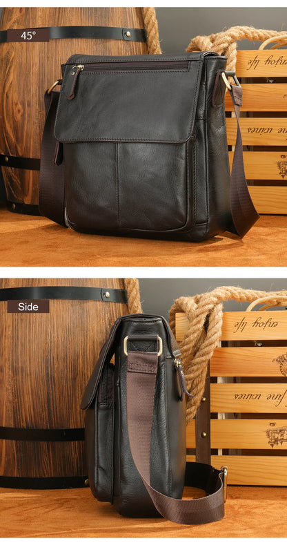 Men's Bags Genuine Leather Messenger Bag Crossbody Shoulder Bags For Male Casual Handbag Men Sling Pack For Work Business