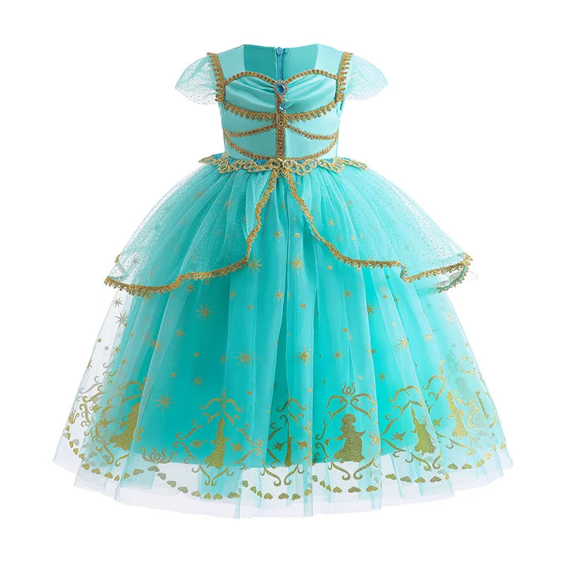 Jasmine Princess Dress Princess Dress Up Of Aladdin The Magic Lamp Costume Girls Birthday Party Halloween Fantasy Top Pants