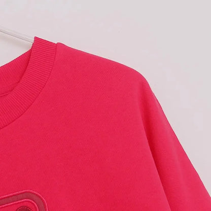 Mickey Mouse Letter Embroidery Sweatshirt New Women Long Sleeve O-Neck Pullover Jumper Tops