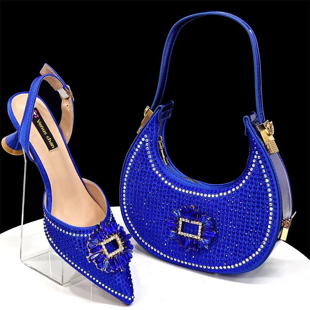 Women's Party Heels and Matching Handbag Set - Perfect for African Weddings and Special Occasions