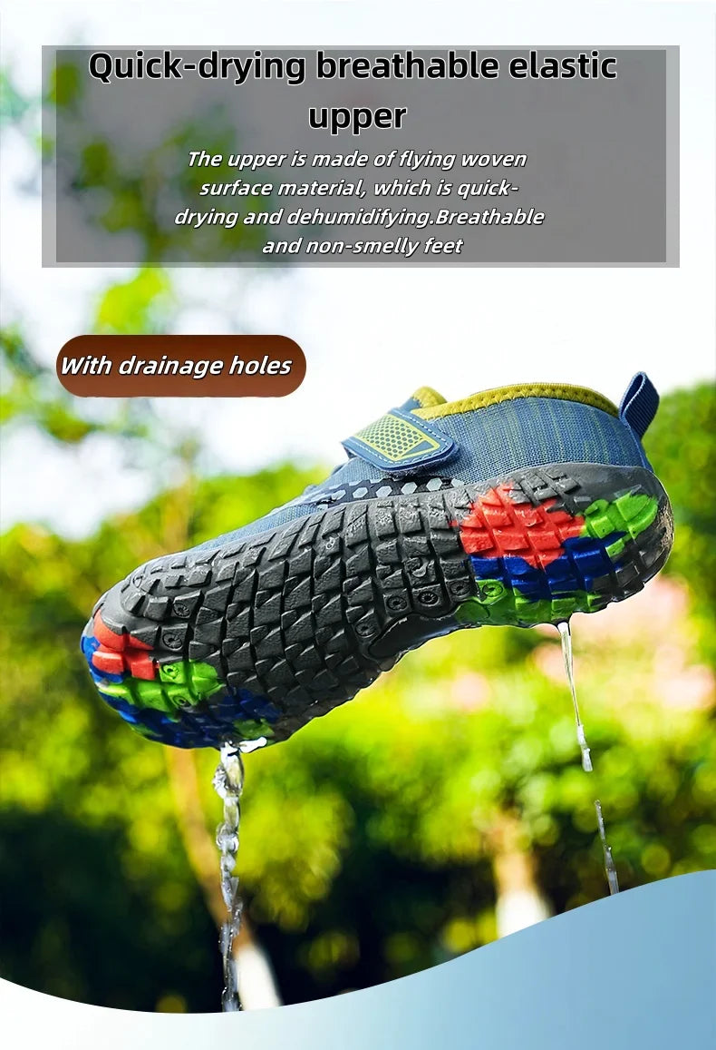 Children's Beach Barefoot Water Shoes, Swimming and Boating, Quick-Drying, Non-slip, Easy to Wear and Take off, Sports Shoes