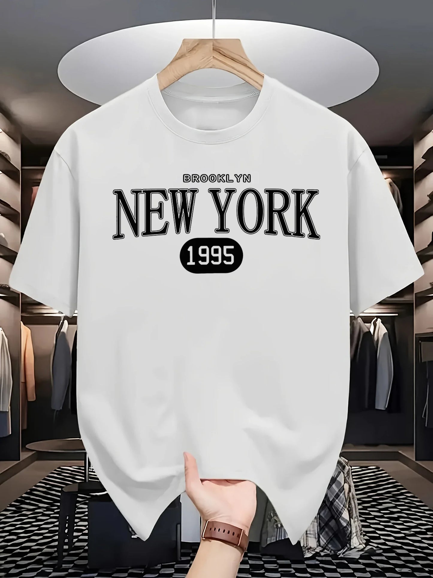 New York Brooklyn 1995 Design T-Shirts Men Cotton Casual Tee Breathable Summer Sportswear Unisex Loose O-Neck Short Sleeve