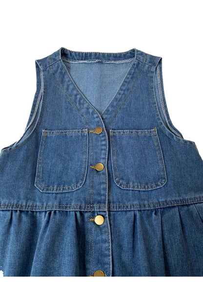 Cowboy Shoulder Strap Dress Female Design Sense Niche Spring And Autumn Slimming Sleeveless Camisole Vest Short Skirt