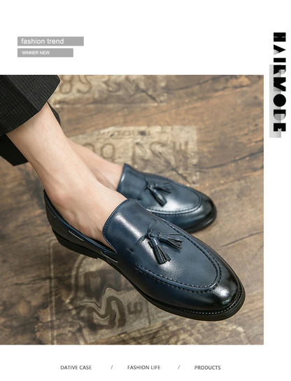 Classic Men Casual Loafers Driving Shoes Moccasin 2025 Fashion Male Comfortable Summer Leather Shoes Men Lazy Tassel Dress Shoes