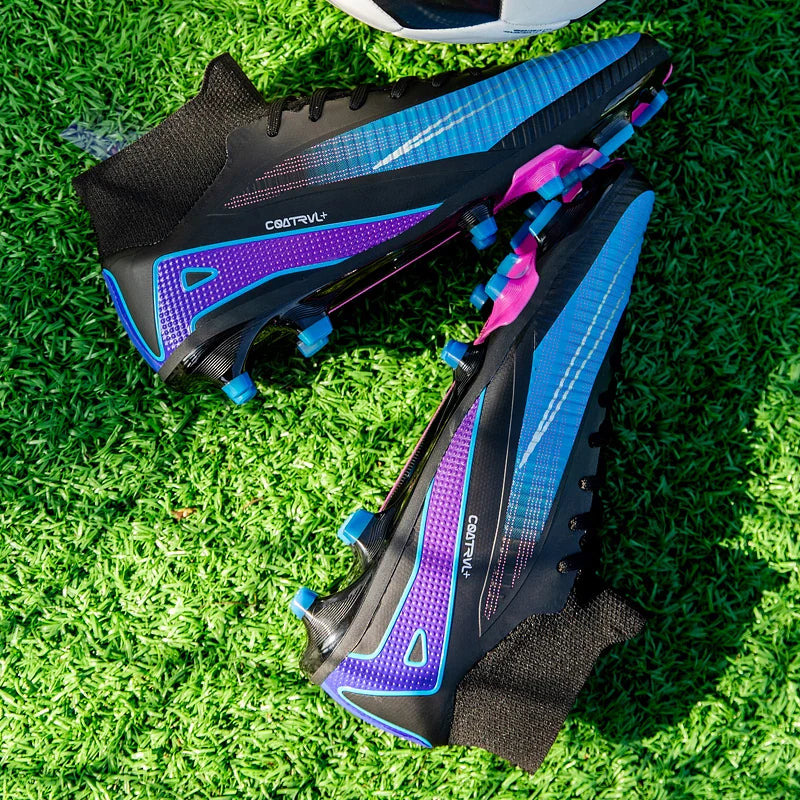 Men Professional Soccer Shoes Outdoor High-Top Sports Football Boots Long Spikes Artificial Grass Training Non Slip Sneakers