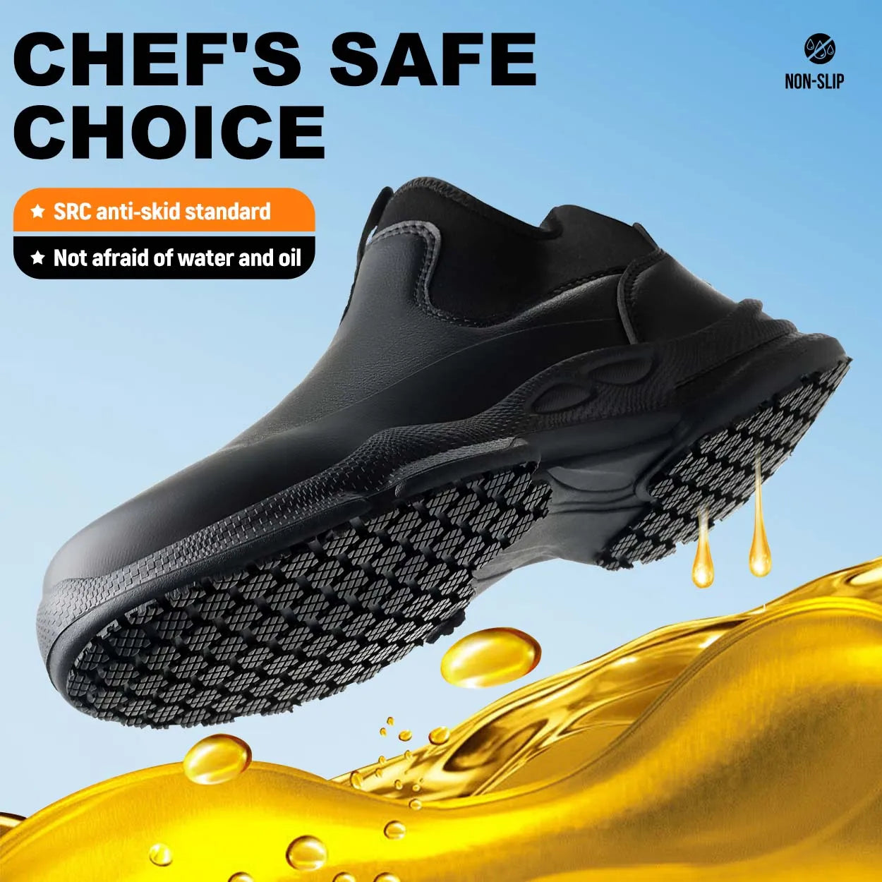 Men Chef Shoes Non-slip Waterproof Oil-proof Shoes Comfortable Work shoes for Man resistant business casual New Fashion