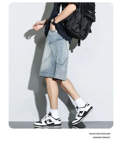 Baggy Denim Shorts Fashion Casual Straight Harajuku Jeans