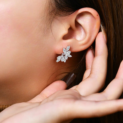 Luxury S925 Sterling Silver Moissanite Stud Earrings for Women Man Wedding Engagement Party Gift Exquisite Jewelry Sets