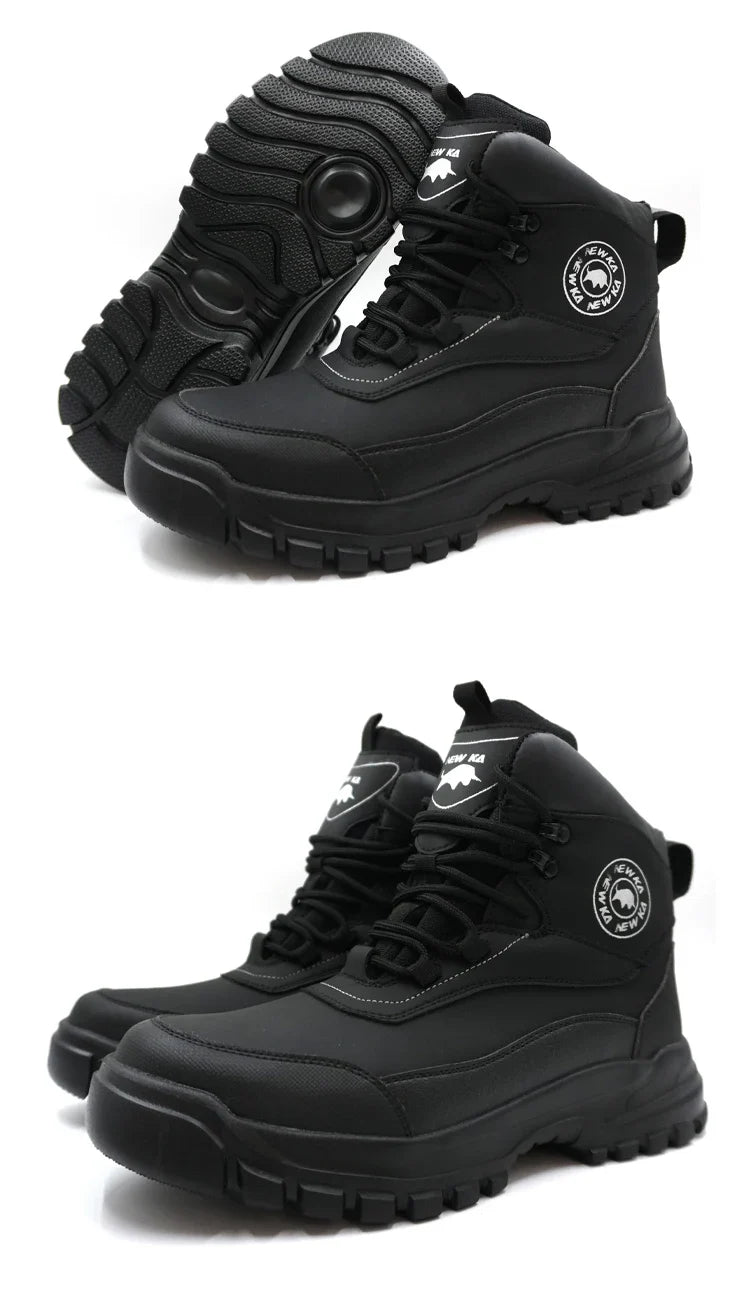 New fashion high-top anti-smashing and anti-puncture safety shoes steel toe toe wear-resistant work shoes men's protective shoes