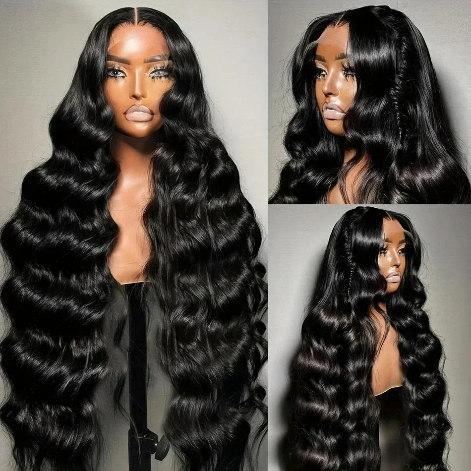 220 Density Body Wave Lace Front Wigs 13x4 13x6 40 Inch Lace Closure Wig 5x5 Gluless Transparent Human Hair Lace Frontal Wigs
