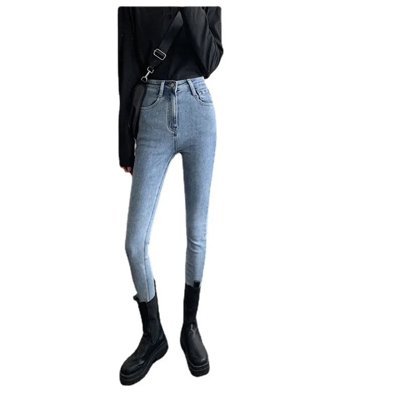 Women's Spring Autumn Style Slim Fit Trendy Denim Pants