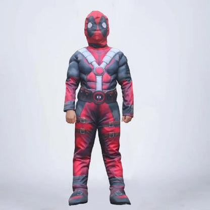 Children's Superhero Role-playing Muscle Costumes, Mask Jumpsuits, Halloween Party Supplies Costumes for Boys and Girls