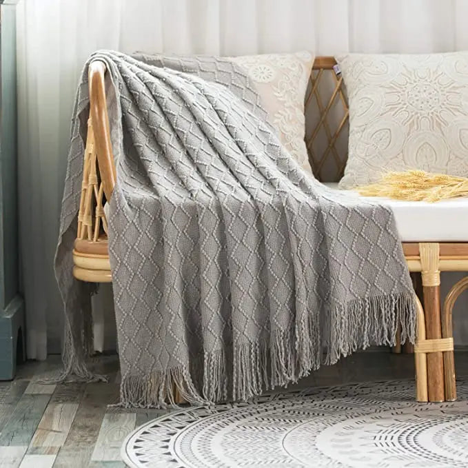 Aesthetic Nordic Plaid Knitted Throw Thread Blankets on the Bed Sofa Throw Travel TV Nap Blankets Soft Towel Bed Plaid Tapestry