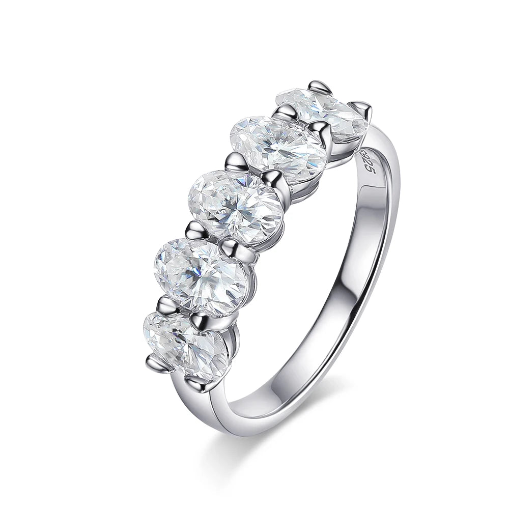 D VVS1 4*6mm Oval Moissanite Rings for Women Fine Jewelry Engagement Wedding Eternity Bands with GRA s925 Slive Ring