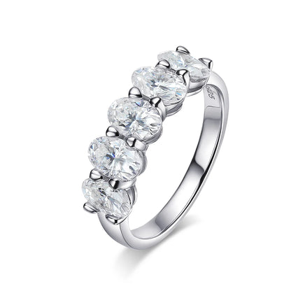 D VVS1 4*6mm Oval Moissanite Rings for Women Fine Jewelry Engagement Wedding Eternity Bands with GRA s925 Slive Ring