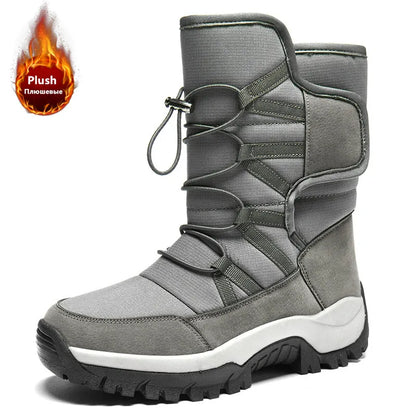 Men's Winter Shoes Waterproof Men's Boots Warm Plush Couple Snow Boots Outdoor Non-slip Hiking Boots Men Work Ankle Boots