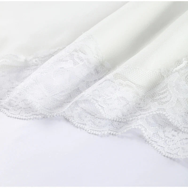 Sexy Lace Sling Tank Top Women Stain Sleeveless V Neck Backless Loose Tops Female 2025 Summer Autumn Chic Street Homewear Lady
