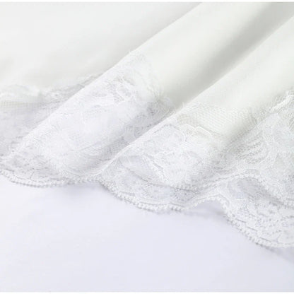 Sexy Lace Sling Tank Top Women Stain Sleeveless V Neck Backless Loose Tops Female 2025 Summer Autumn Chic Street Homewear Lady
