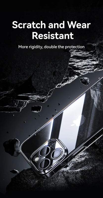 Case For iPhone 16 15 Pro Max Case Crystal Transparent PC Anti-Yellow Lens Protection Cover For iPhone 16 Pro Max Case