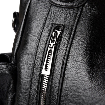 Pu shoulder bag fashionable temperament zipper opening design daily commuter handbag