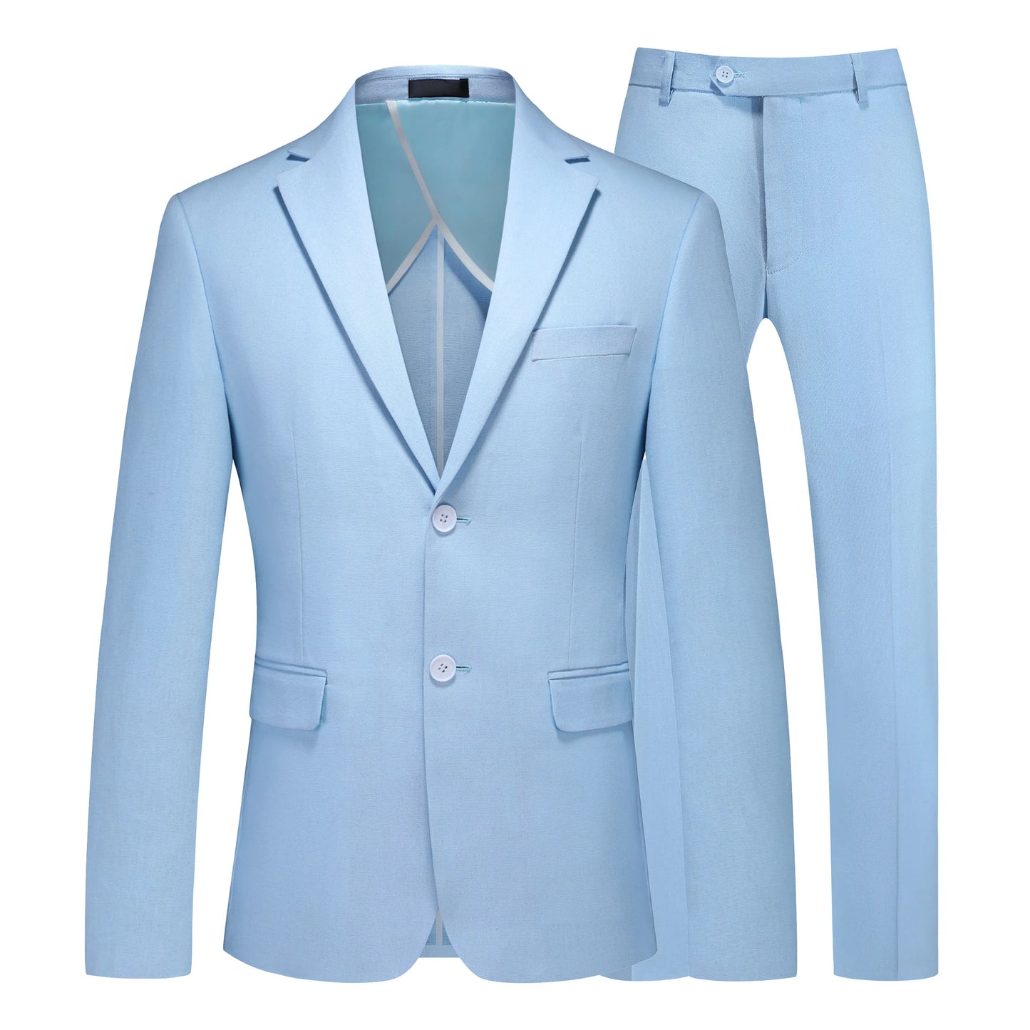Men's Linen Half Lined 2 Piece Suit Set Lightweight Breathable Blazer & Pants for Spring Summer, Formal Business Wedding