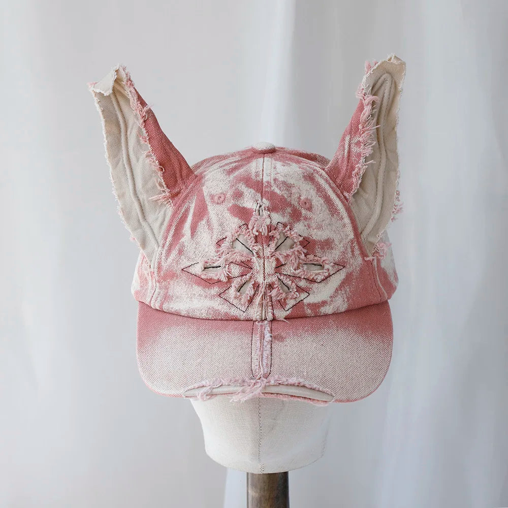 NEW Designer y2k wasteland style personalized cowboy perforated baseball cap women's three-dimensional ears street duckbill cap