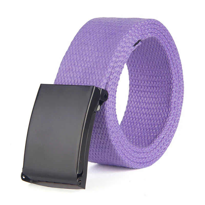 Fashion New Unisex Trousers Belts Canvas Belt metal buckle Men Women Boys Jeans belts Candy Colors Top quality120cm luxury belts