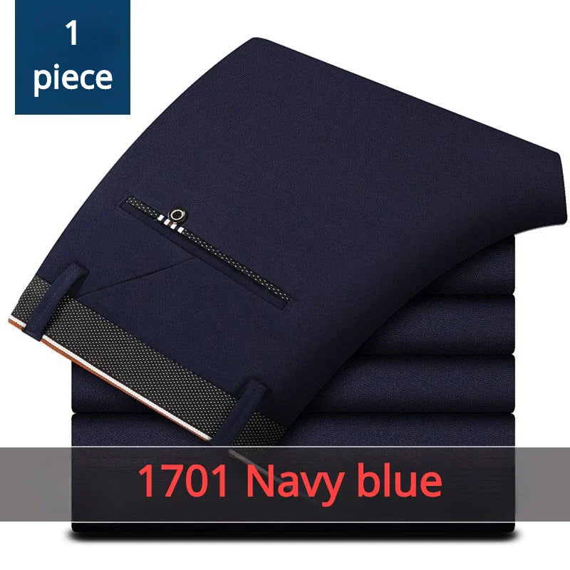 Classic Black Men's Office Dress Pants for Business Formal Fashionable Slim Fit Men's Suit Pants Casual Trousers Plus Size 28-40