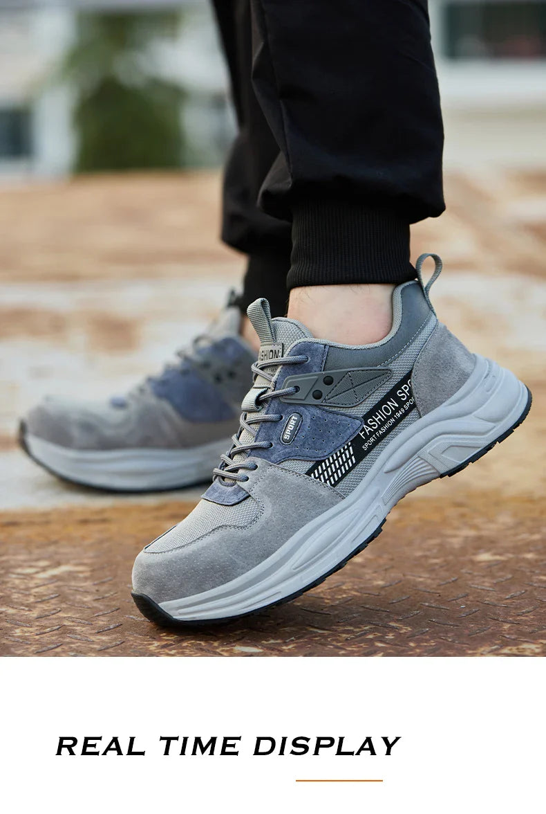 Anti-Puncture Work Shoe For Man  breathable Safety Work Sneakers with iron Toe Indestructible shoes Breathable Work Boots