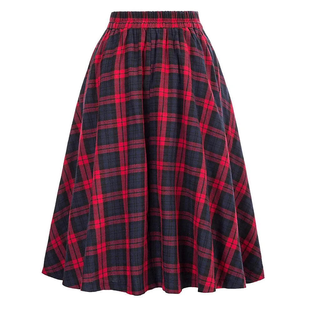 High Quality Widely Applicable Affordable Skirt Women Skirt High Waist Elegant Ladies Loose Dress Women Tartan Check Plaid