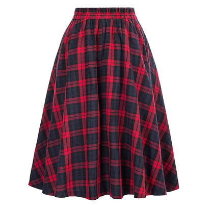High Quality Widely Applicable Affordable Skirt Women Skirt High Waist Elegant Ladies Loose Dress Women Tartan Check Plaid