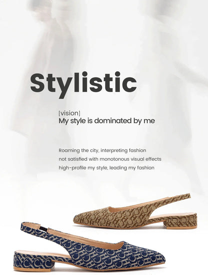 For Women with Follow-Up Shoes, Low Heel Commuting Office Letter Design Women's Sandals