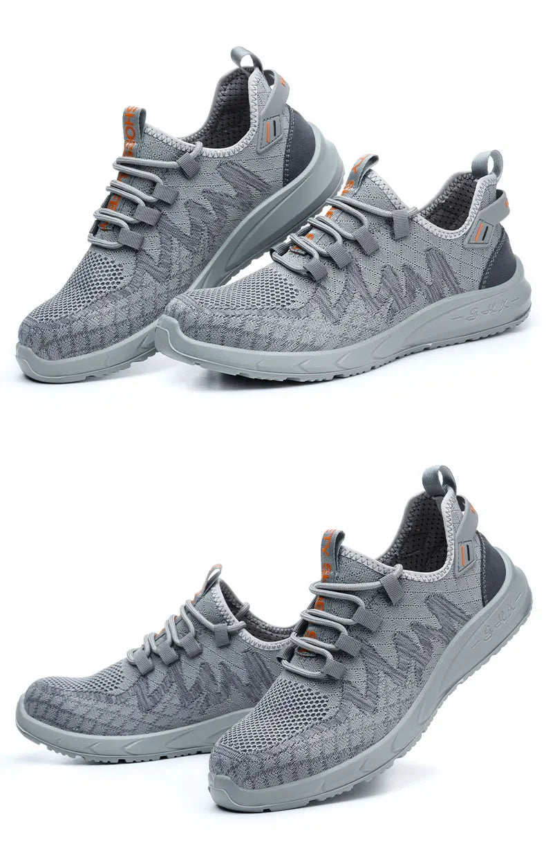 Light Breathable Sneaker Safety Shoes Steel Toe Shoes for Men Anti-slip Anti-impact Anti-puncture Outdoor Work Security Shoes