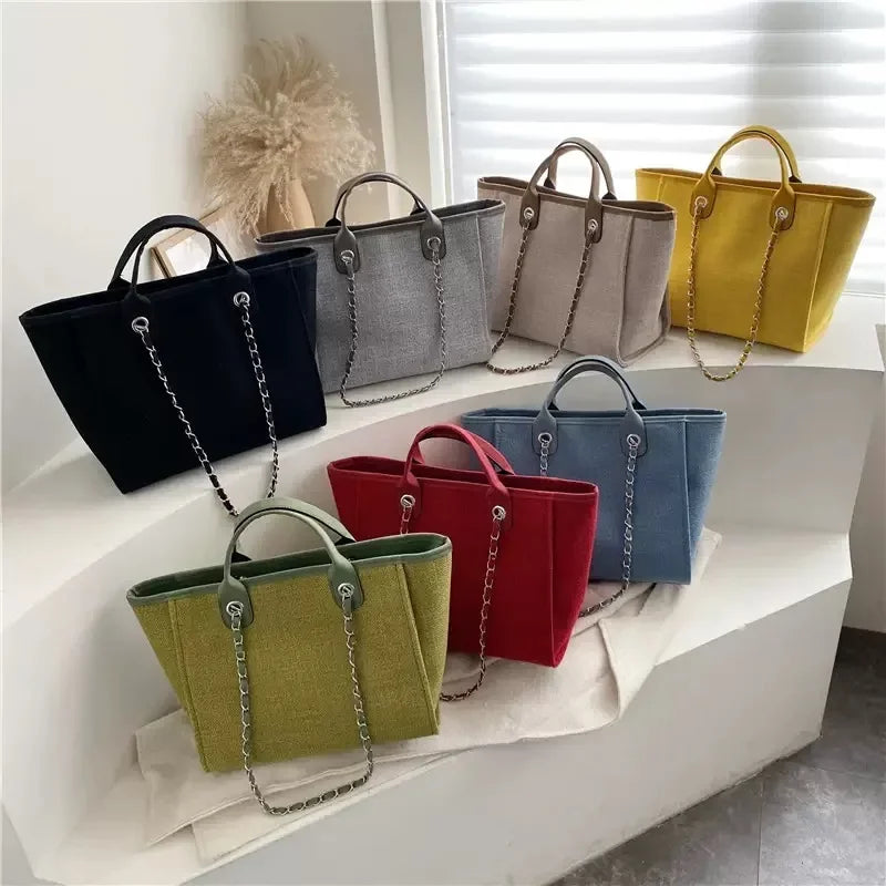 Fashion Make Up Designer Big Women's 2025 New Korean Fashion Casual Large Capacity Shoulder Crossbody Chain Tote Bag