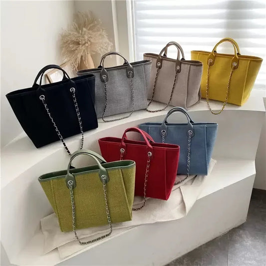 Fashion Make Up Designer Big Women's 2025 New Korean Fashion Casual Large Capacity Shoulder Crossbody Chain Tote Bag