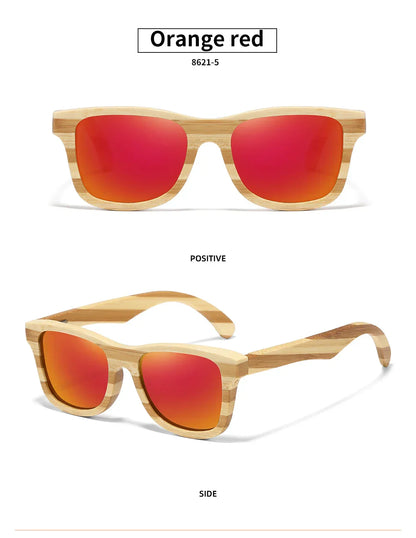 Natural Zebra bamboo adult sunglasses Manual polarized glasses Mirror coated lens Glasses Gift box 8621C