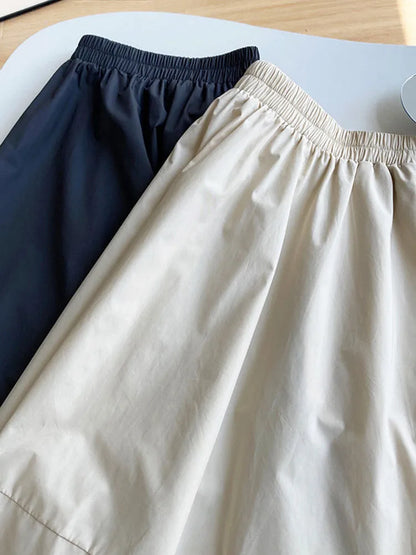 2024 Spring Autumn High-waisted Fluffy A-line Vintage Skirt Elastic Waist Large Swing Umbrella Skirt Retro Clothes