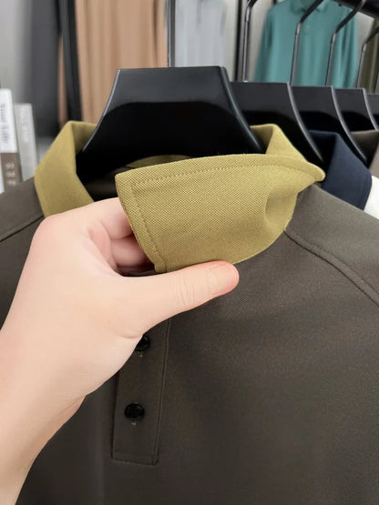 High quality luxury long sleeve polo shirt  men's spring autumn new trend brand cute dog embroidery Korean casual lapel T-shirt