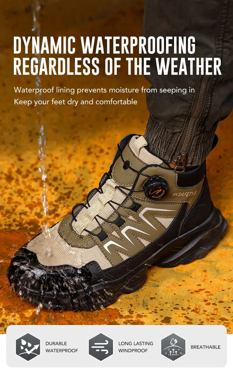 Men's Work Shoes Steel Resistant Anti-Puncture Anti-smash Toe Boots Slip Light Weight Safety Shoes Comfortable Men Shoes 40-46