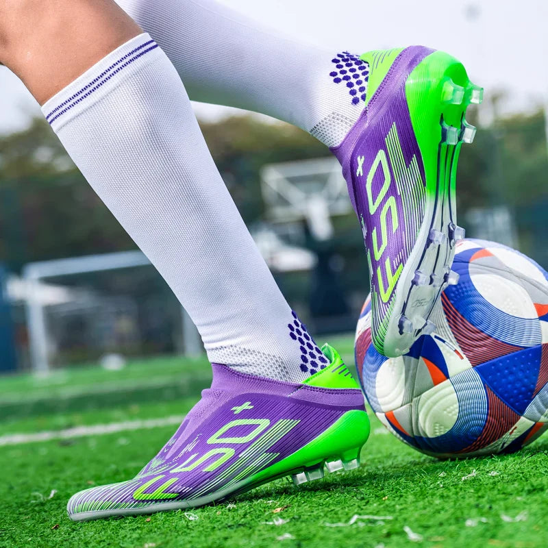 X2517 Slip-on F50 Mens Football Boots Boys FG/TF Training Studded Fast Soccer Cleats Pro Non Slip Football Shoes for Man 35-45